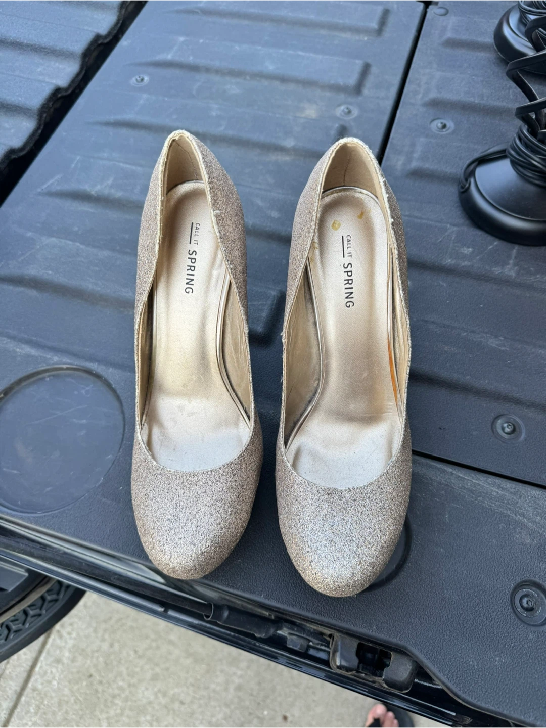Call It Spring Heels - Size 8 - Gold Glitter