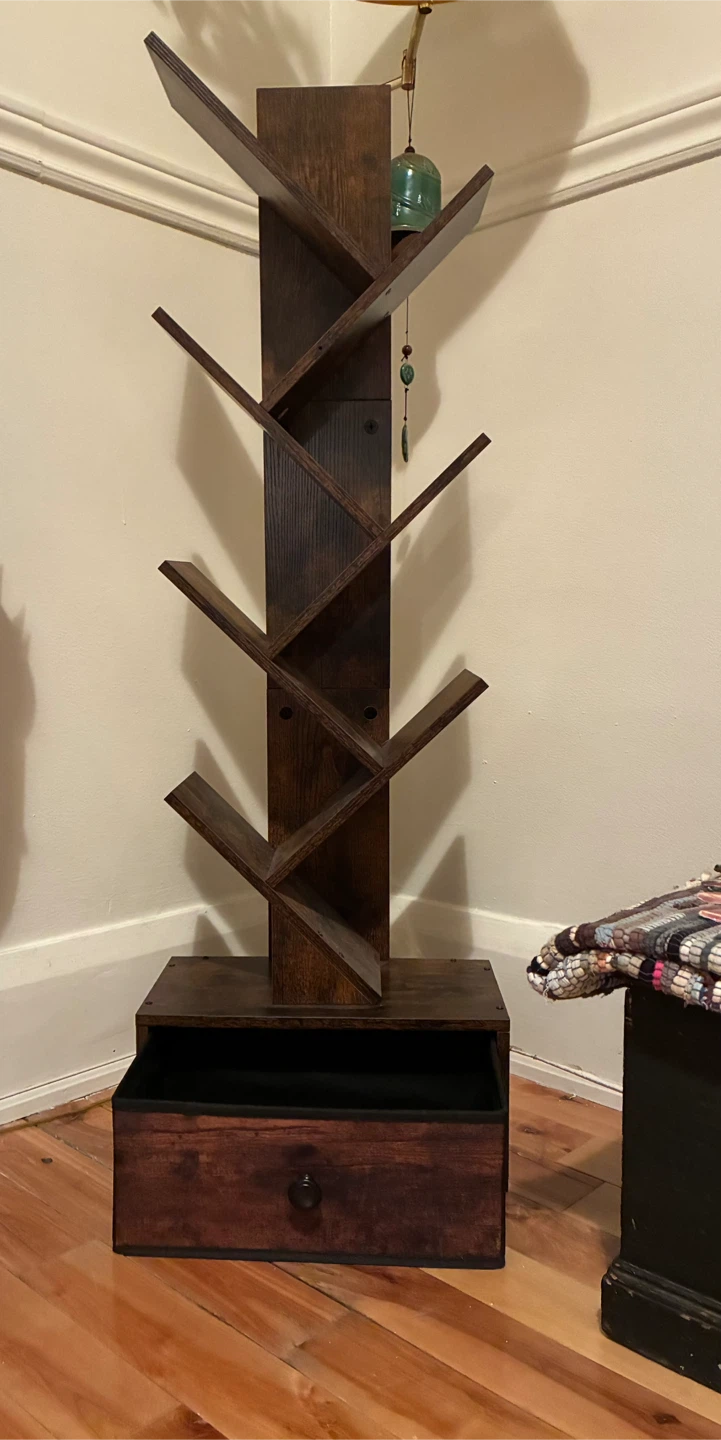 Outonlife Brown Wooden Tree Bookshelf - photo 3