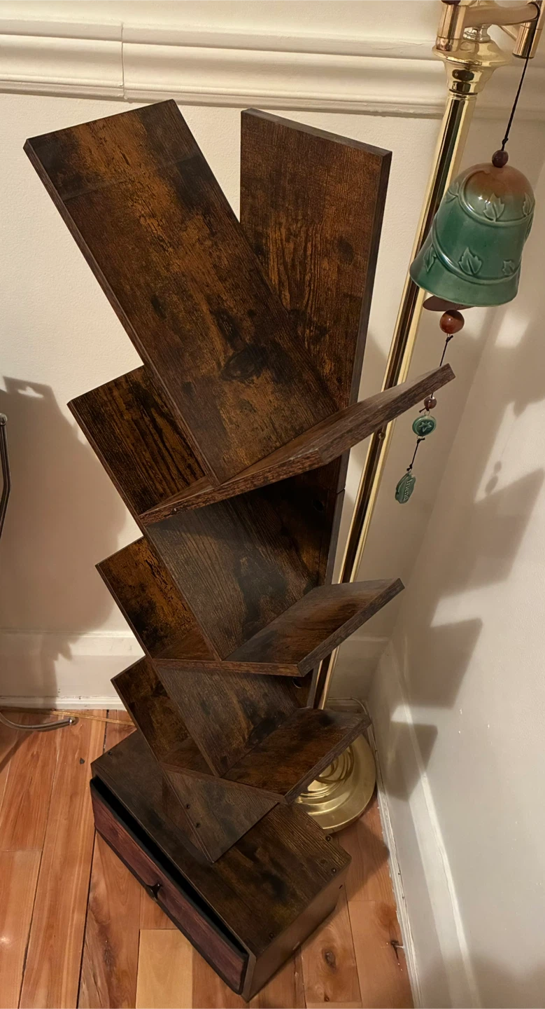 Outonlife Brown Wooden Tree Bookshelf - photo 5