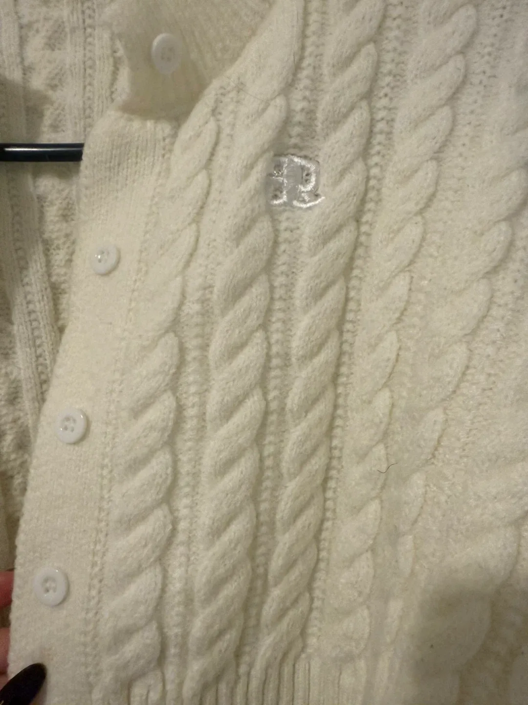 Cream Cable Knit Cardigan image indicator(2)