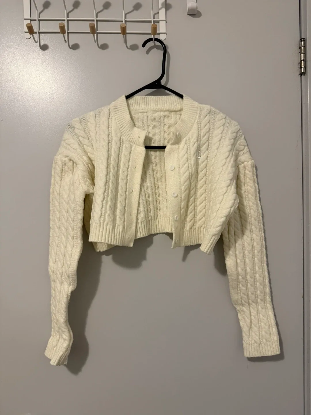 Cream Cable Knit Cardigan thumbnail