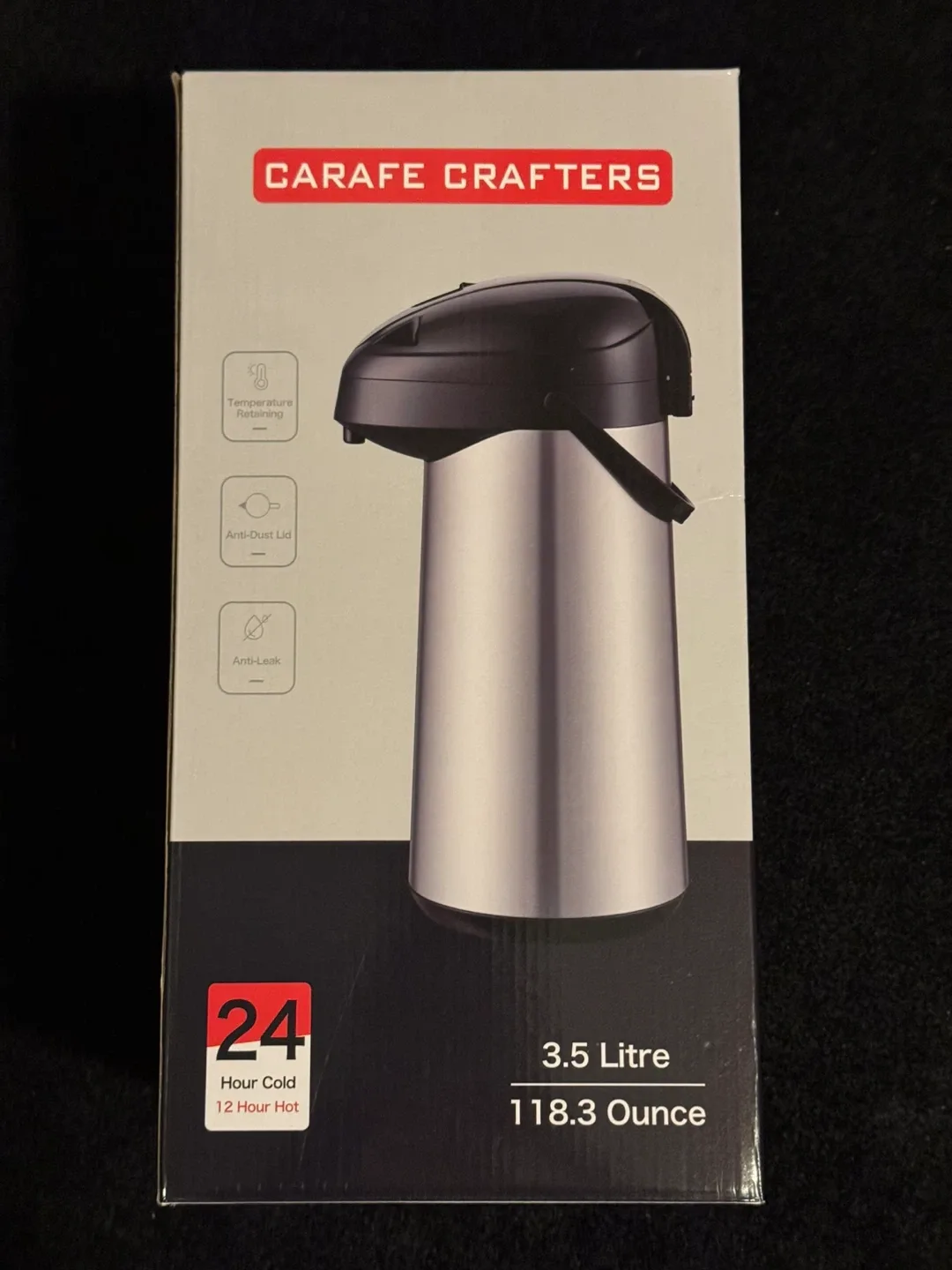 Thermal Coffee Carafe 118 Oz, Hot for 12Hrs & Cold for 24Hrs thumbnail