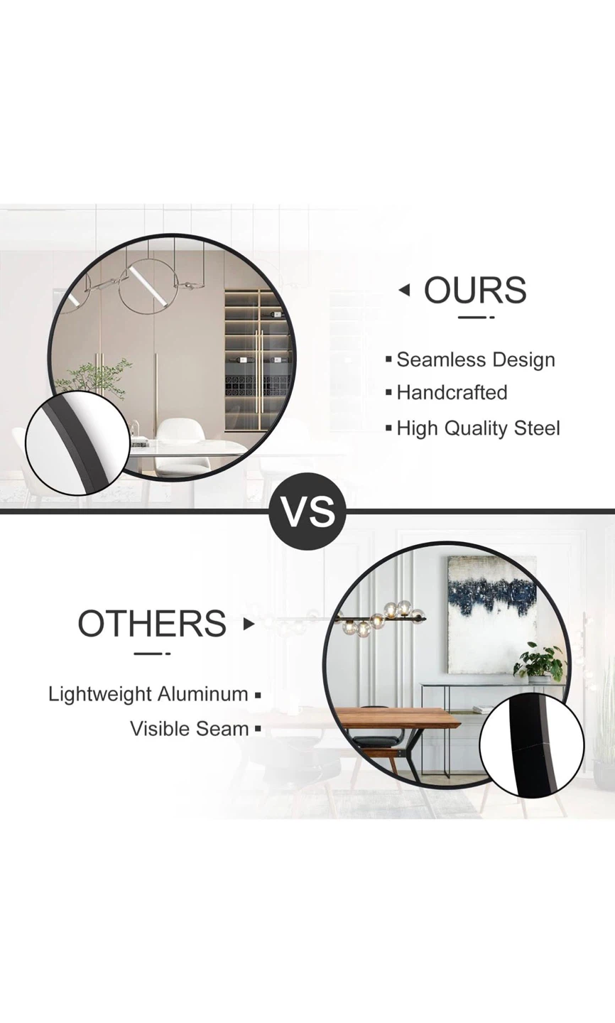 Round Wall Mirror - 18inch - photo 3