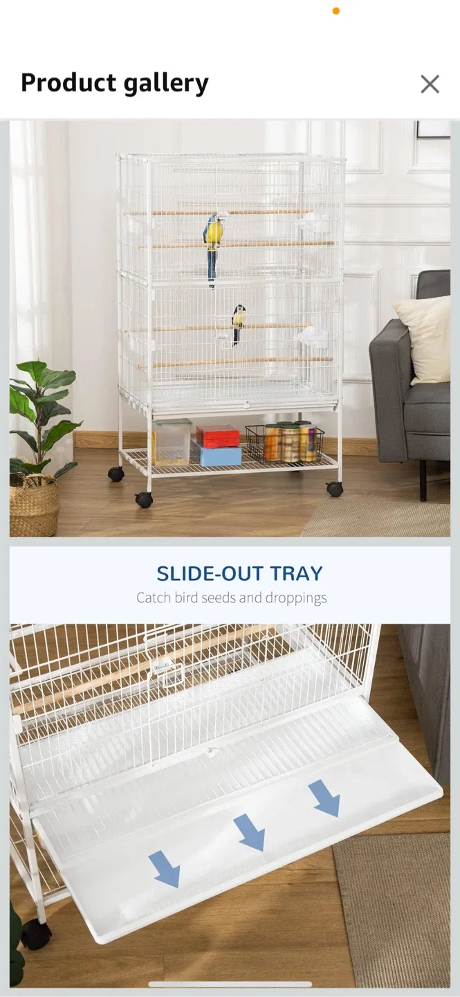 White Bird Cage with Stand & Accessories image indicator(6)