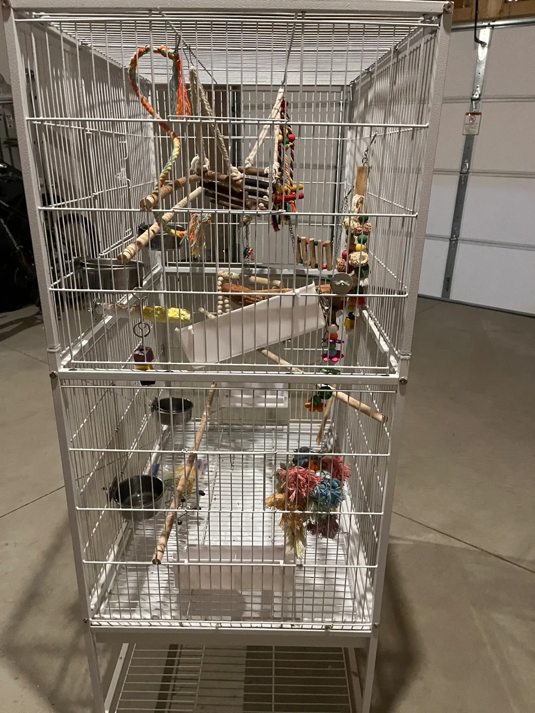 White Bird Cage with Stand & Accessories image indicator(2)