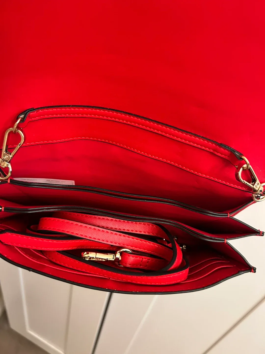 Aldo Red Clutch with Gold Chain image indicator(2)