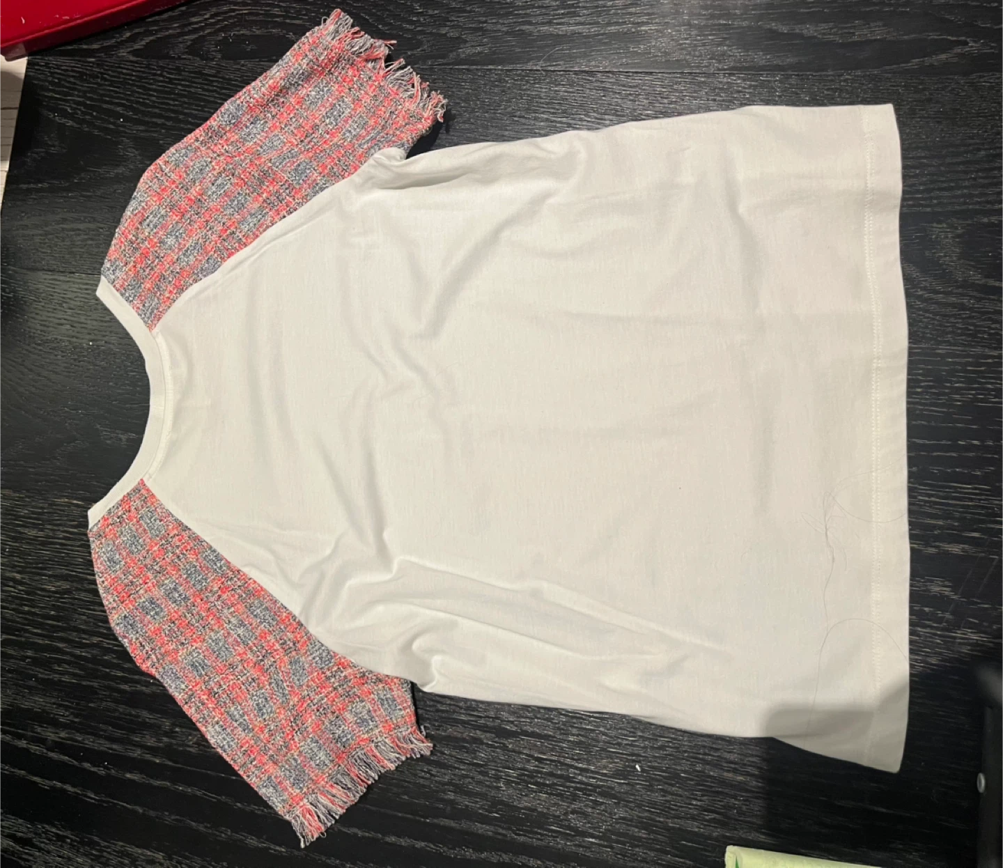 Maje T-shirt with Tweed Sleeves - photo 4