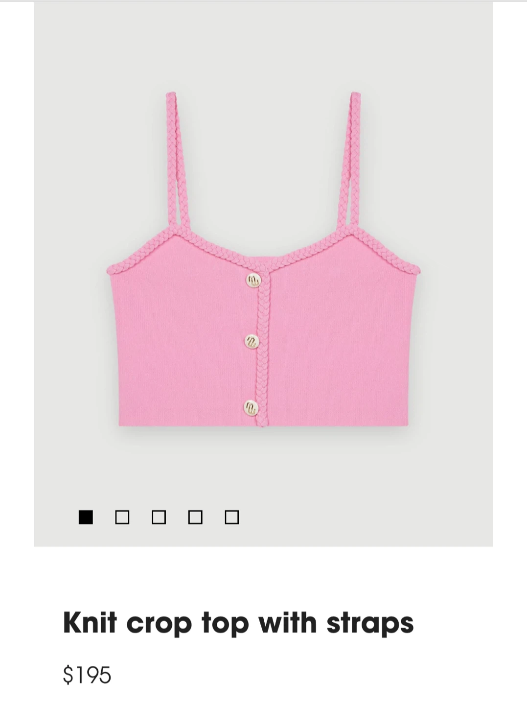 Maje Knit Crop Top with Straps - photo 2