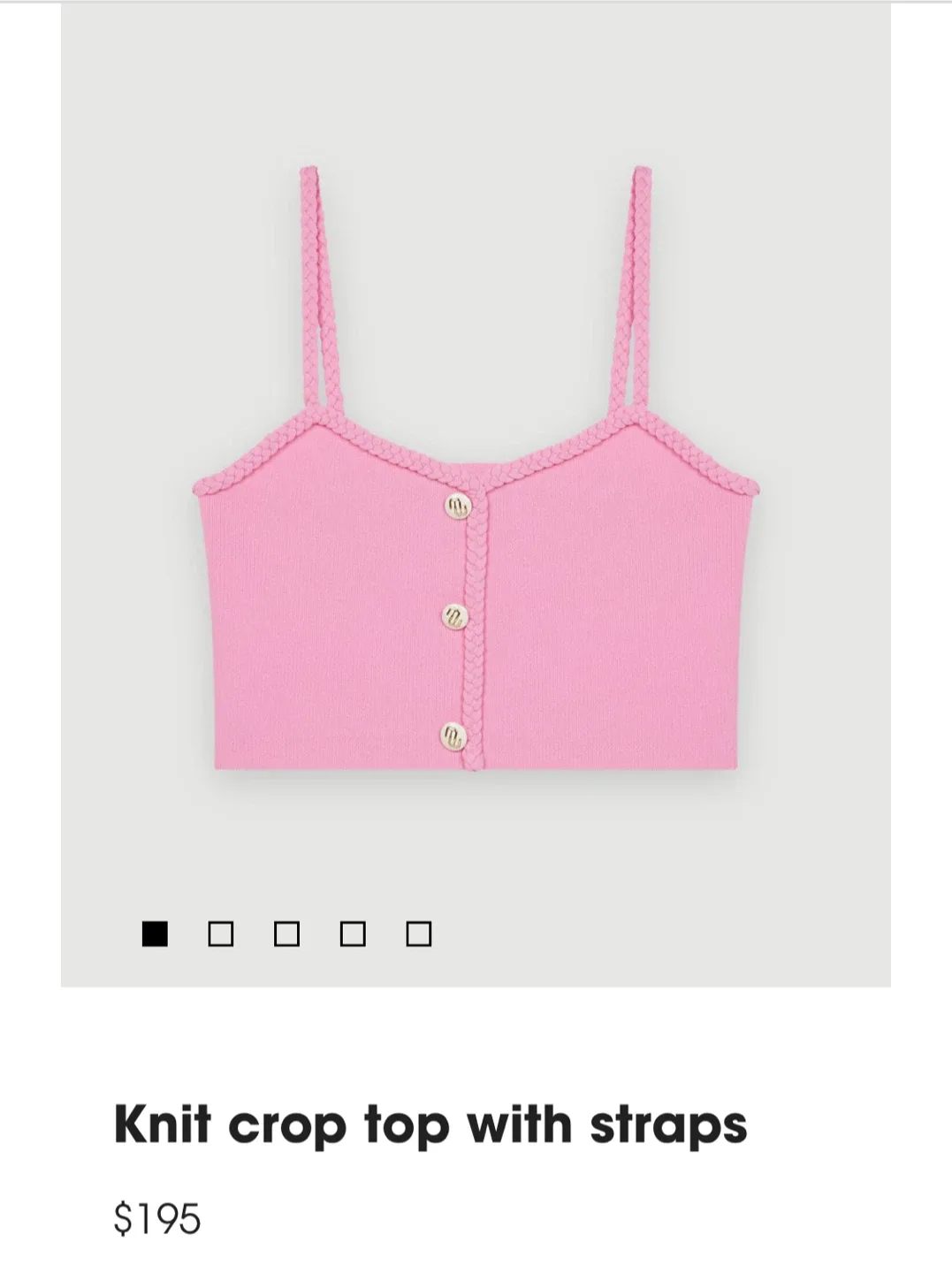 Maje Knit Crop Top with Straps image indicator(2)