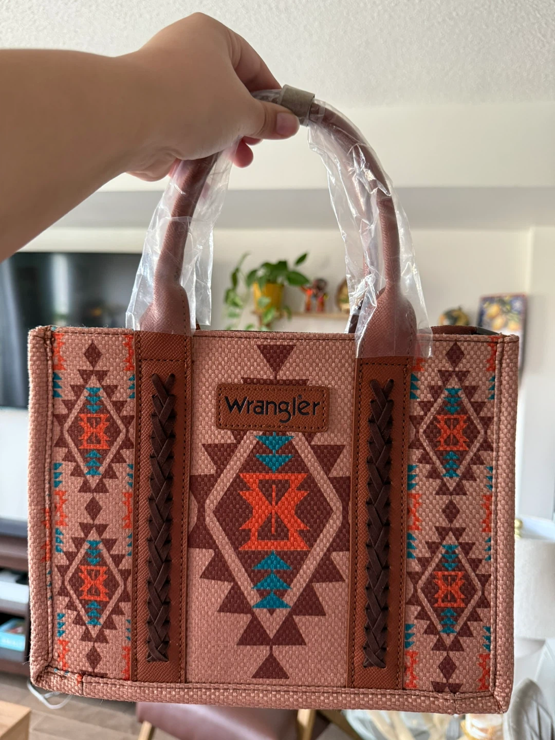 Wrangler Aztec Print Western Brown Tote Bag - New! - photo 2