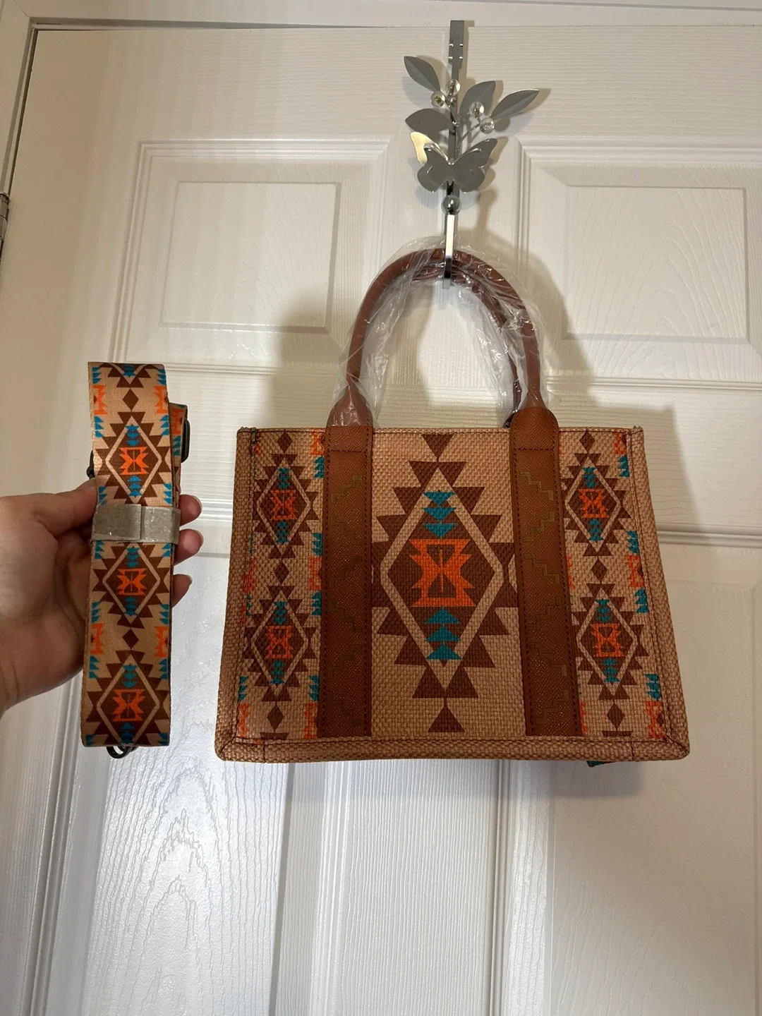 Wrangler Aztec Print Western Brown Tote Bag - New! image indicator(8)