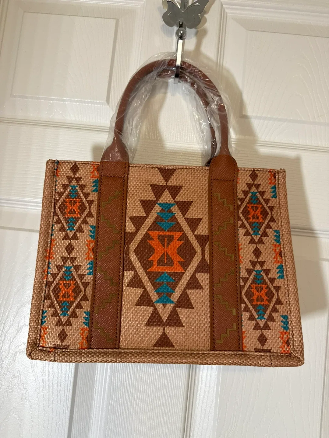 Wrangler Aztec Print Western Brown Tote Bag - New! image indicator(7)
