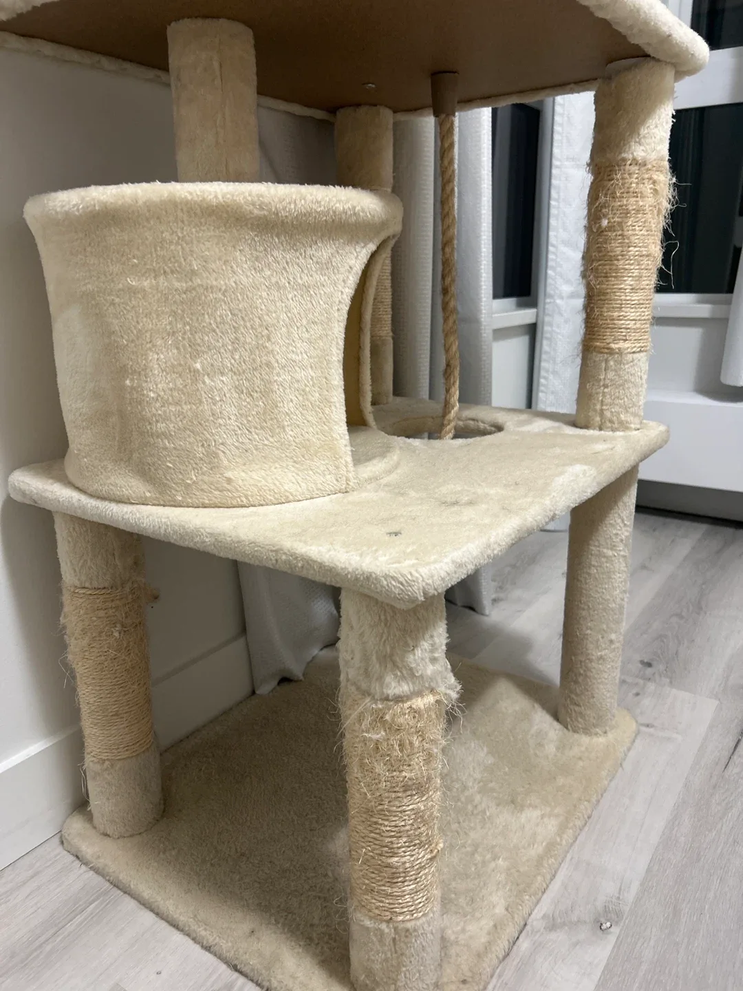 Beige Cat Tree with Scratching Posts image indicator(5)