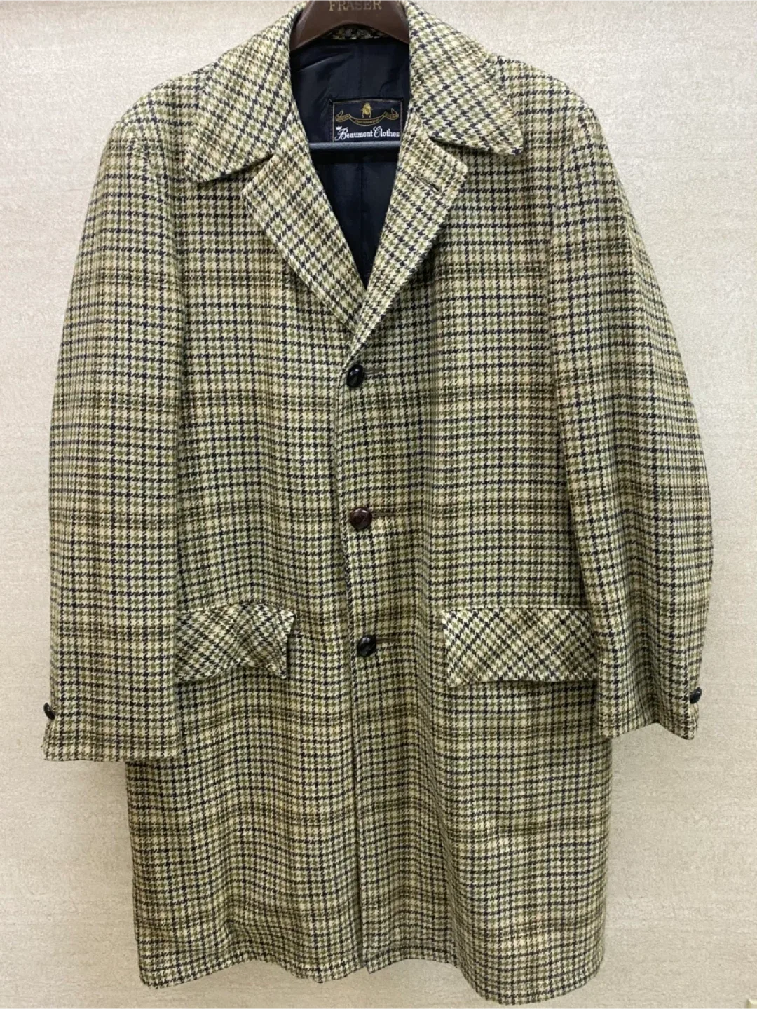 Vintage 80s Beumont Houndstooth Coat Jacket Womens - L to XL image indicator(2)