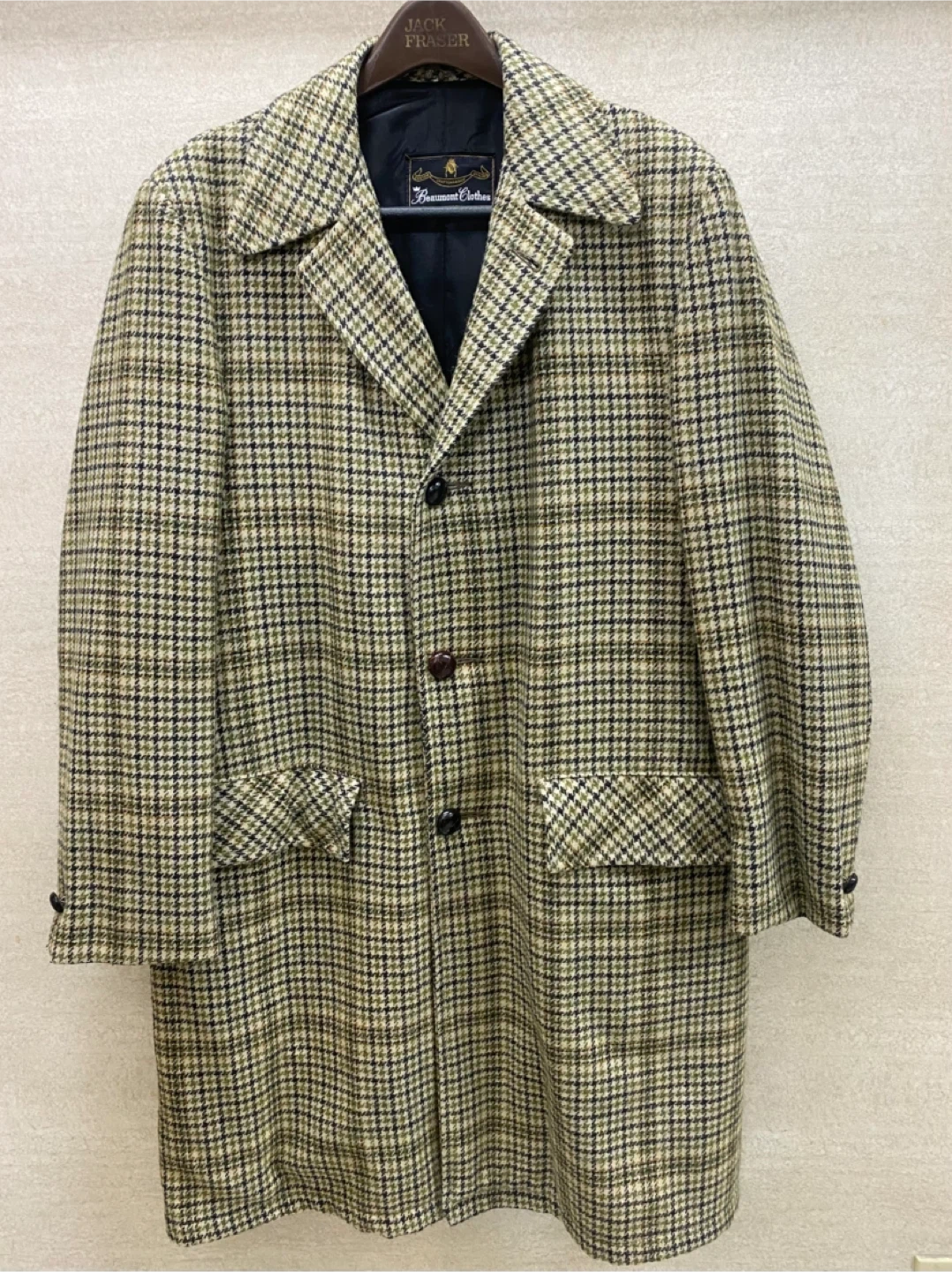 Vintage 80s Beumont Houndstooth Coat Jacket Womens - L to XL
