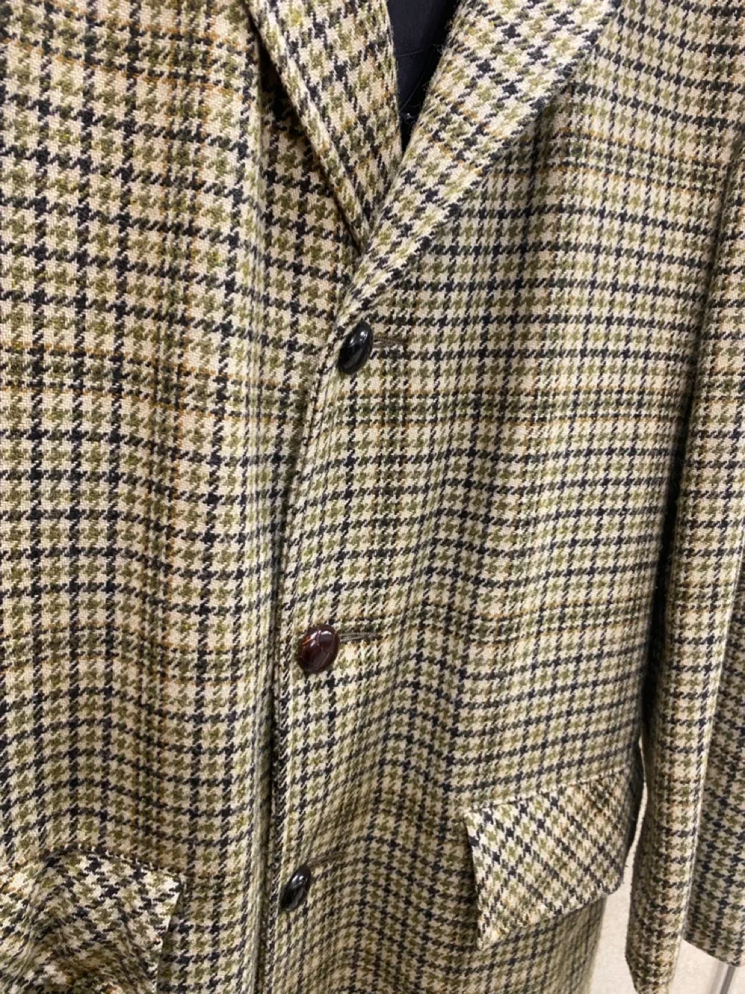 Vintage 80s Beumont Houndstooth Coat Jacket Womens - L to XL image indicator(4)