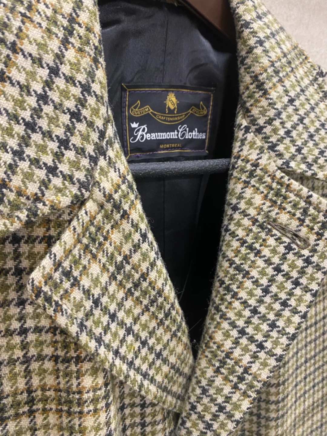 Vintage 80s Beumont Houndstooth Coat Jacket Womens - L to XL - photo 3