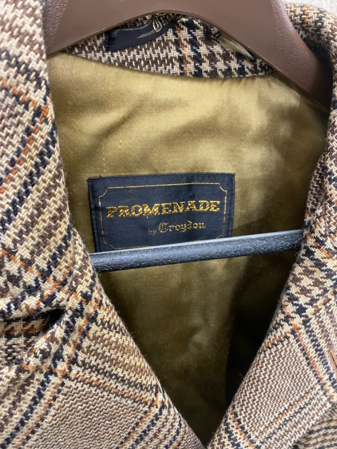 VTG Promenade by Croydon Classic Plaid Wool Coat Mens - L to XL - photo 2