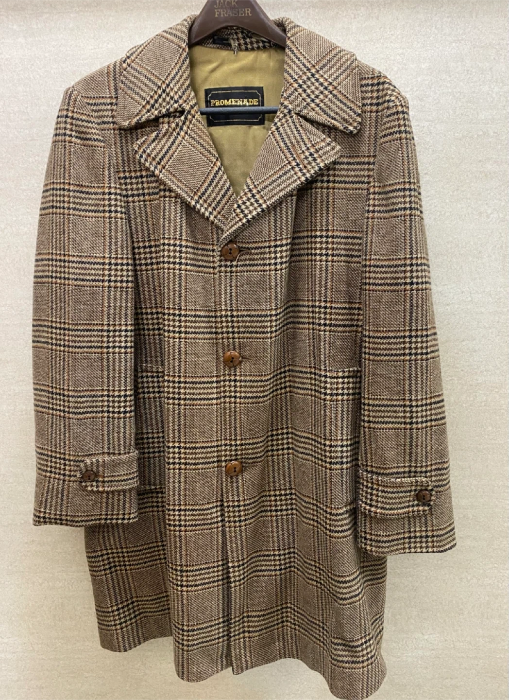 VTG Promenade by Croydon Classic Plaid Wool Coat Mens - L to XL