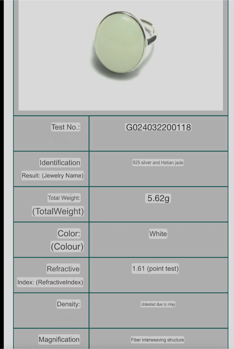 Hetian Jade S925 Ring - photo 3