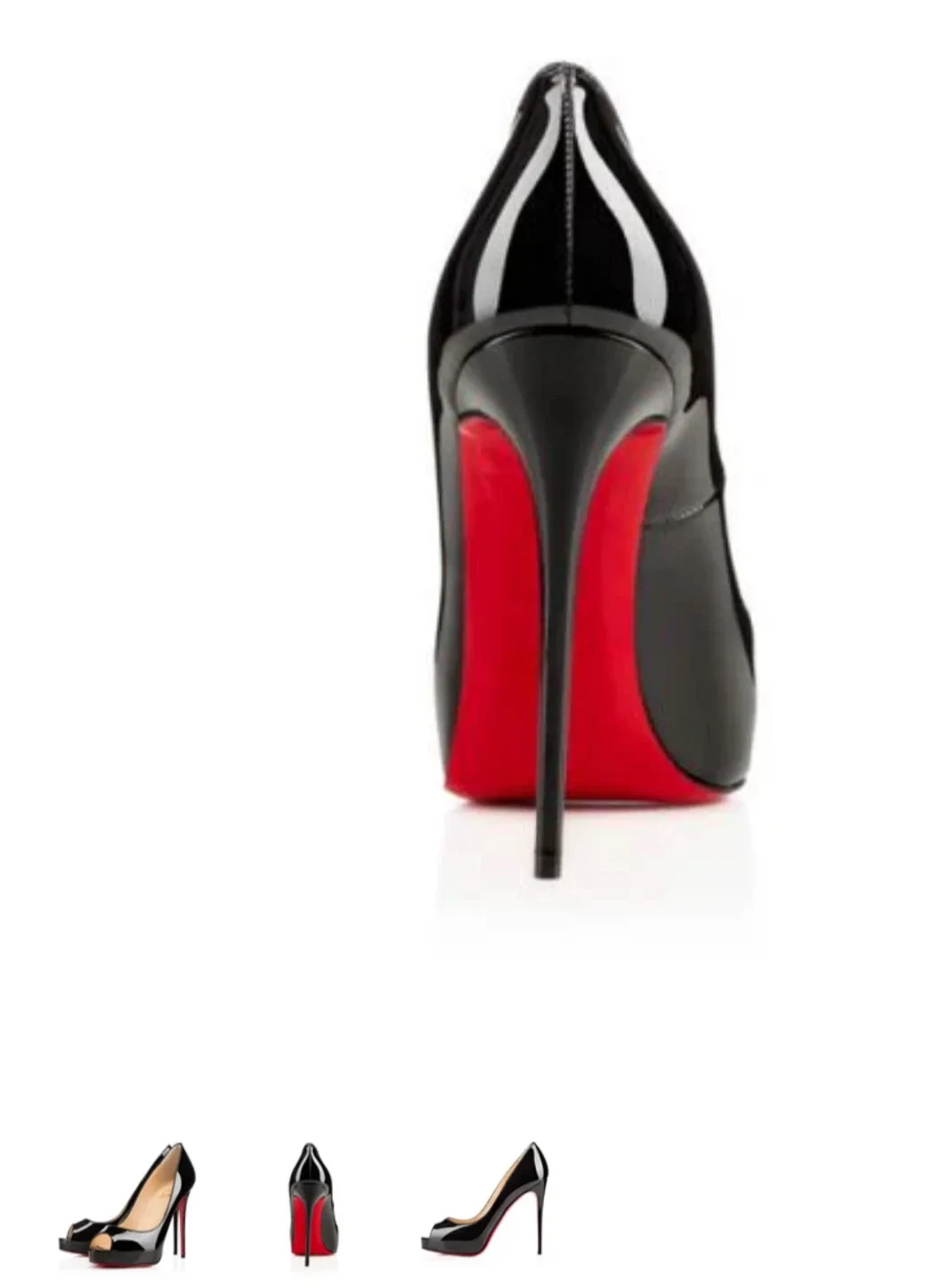 Christian Louboutin Black Patent Leather Peep Toe Heels image indicator(3)