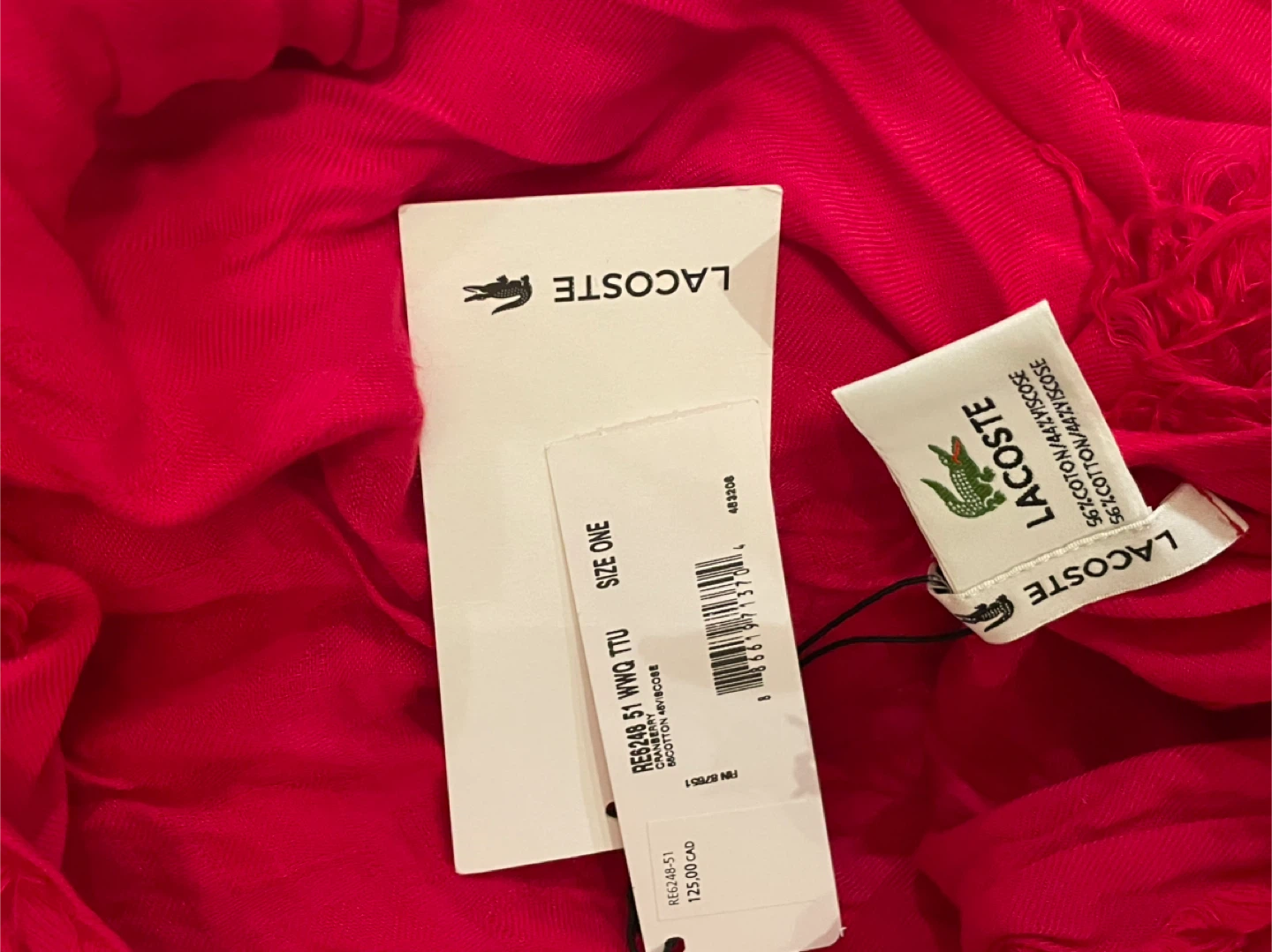 Lacoste Pink Scarf - New with Tags - photo 3