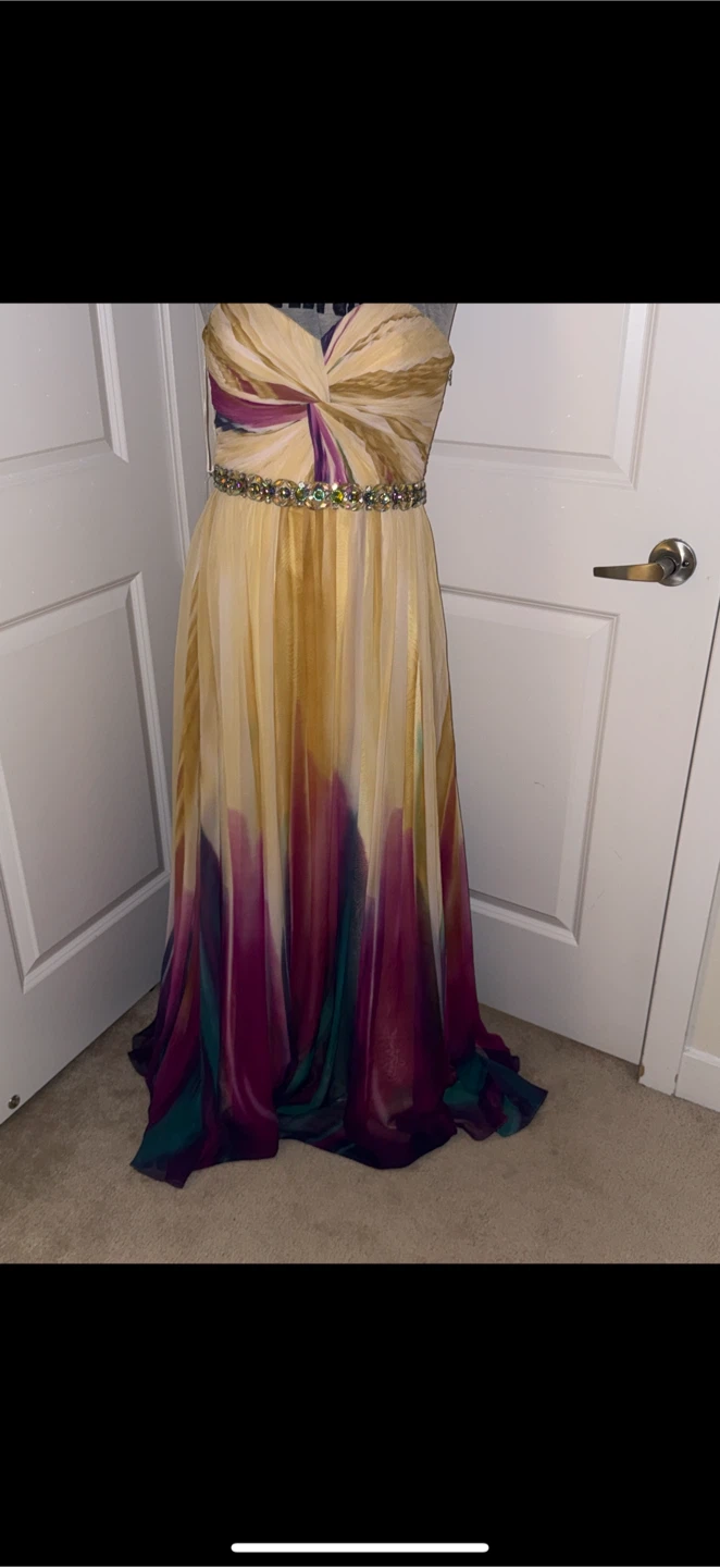 Strapless Embellished Waist Maxi Dress
