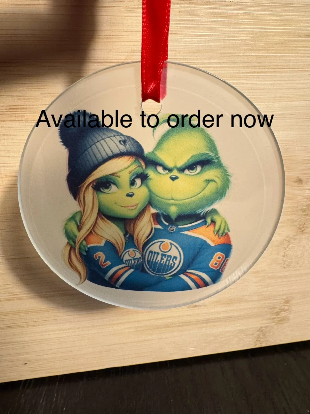 Edmonton Oilers Grinch Christmas Ornament image indicator(2)