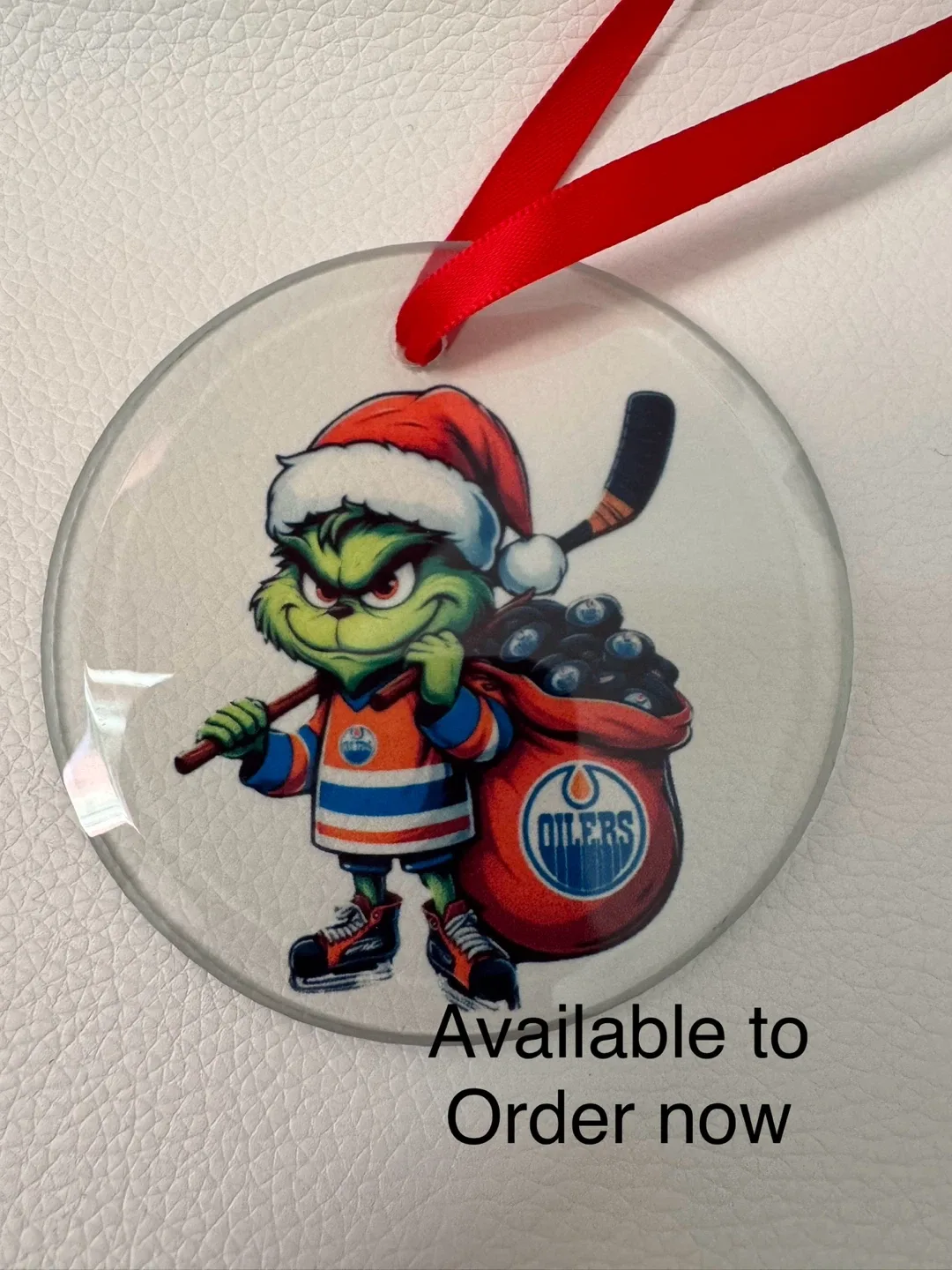 Edmonton Oilers Grinch Christmas Ornament image indicator(5)