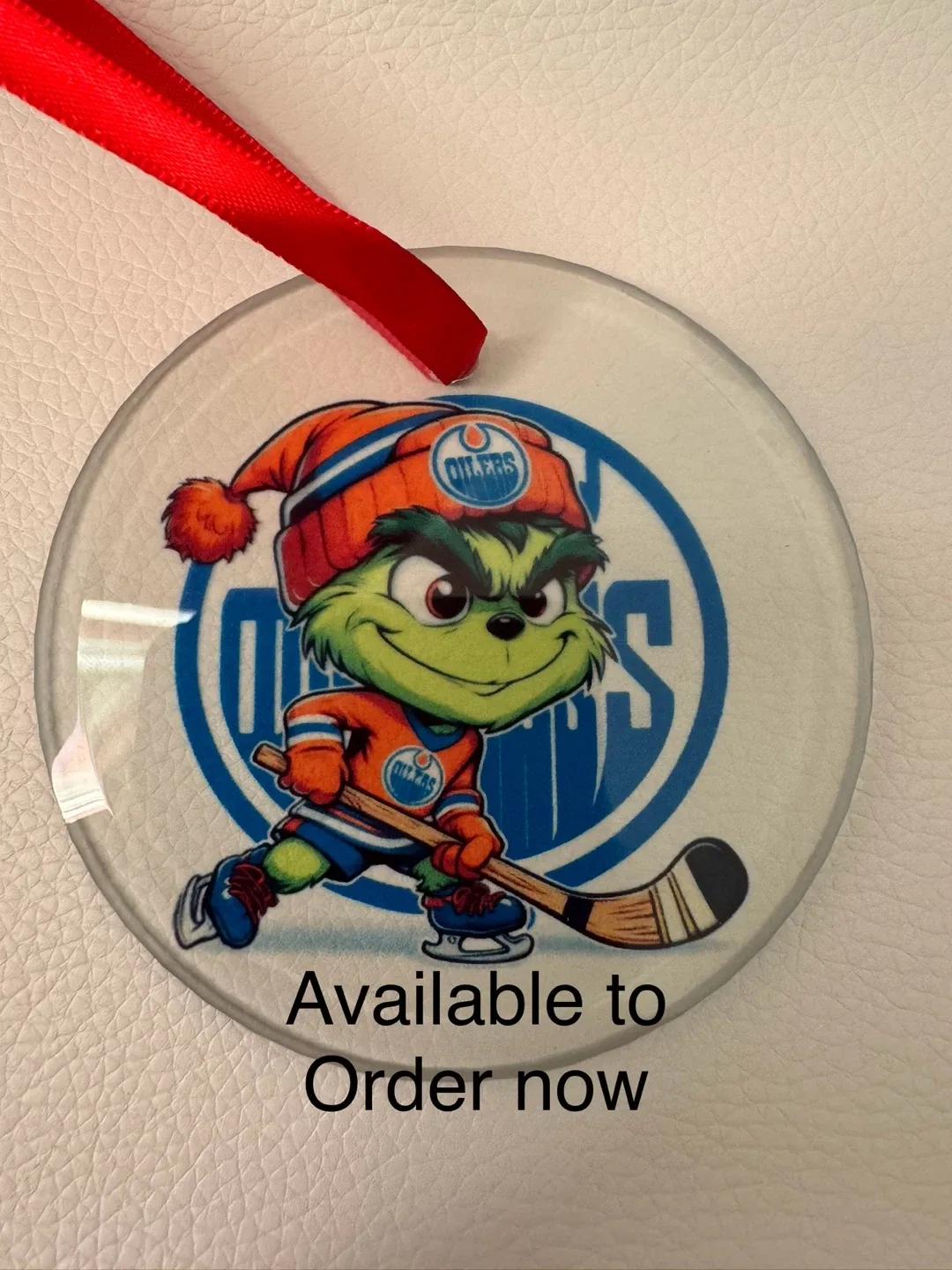 Edmonton Oilers Grinch Christmas Ornament image indicator(4)