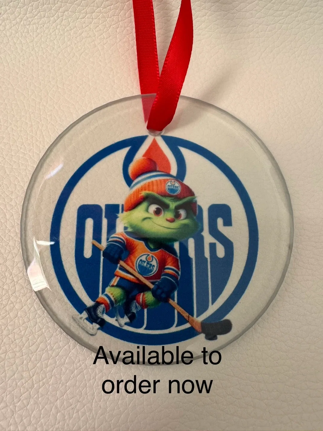 Edmonton Oilers Grinch Christmas Ornament image indicator(7)