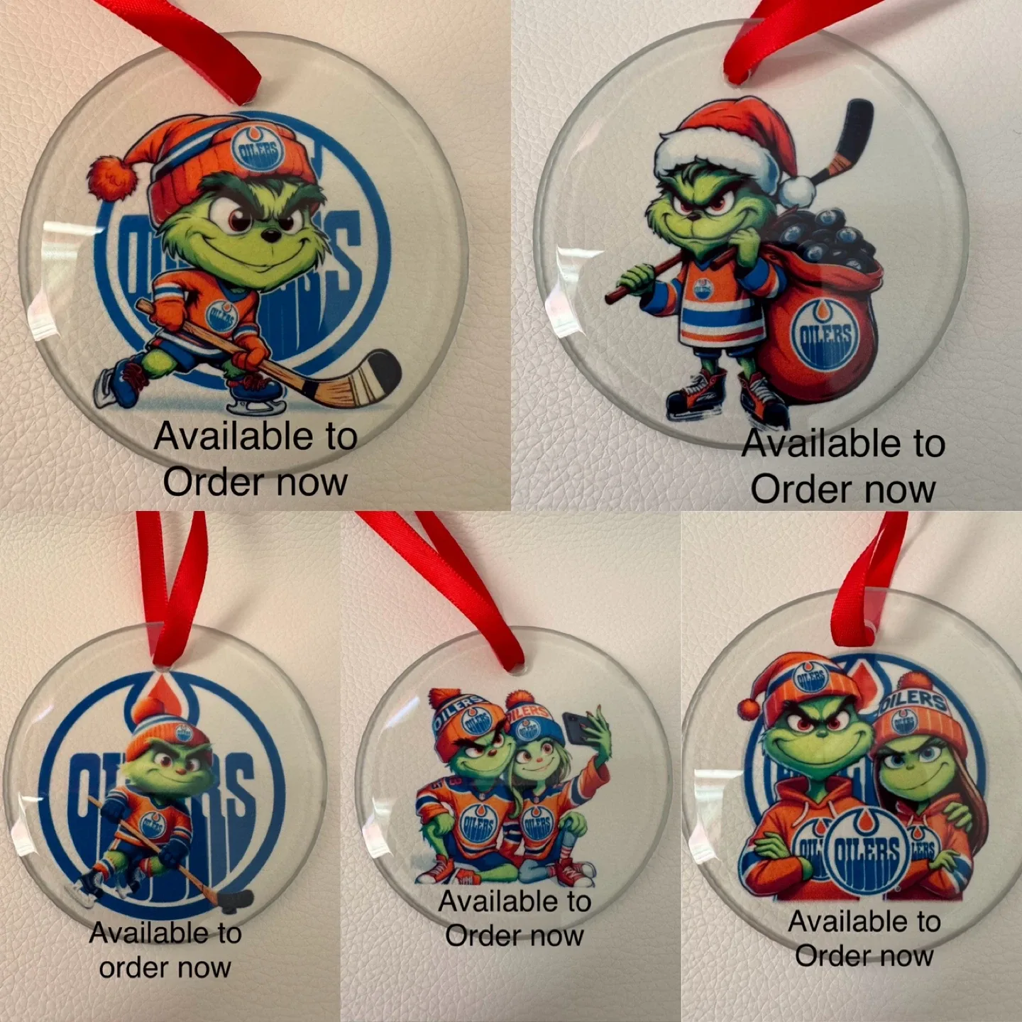 Edmonton Oilers Grinch Christmas Ornament image indicator(8)