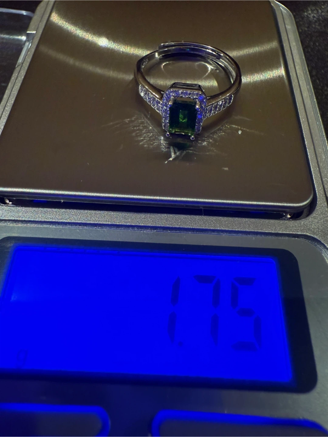 Green Diopside S925 Silver Ring - photo 2