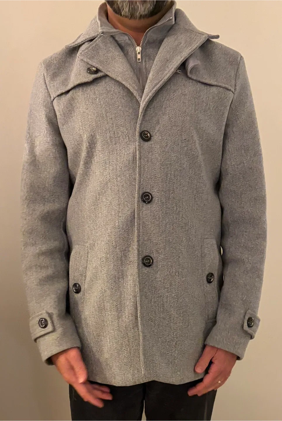 Grey Winter Dress Coat image indicator(2)