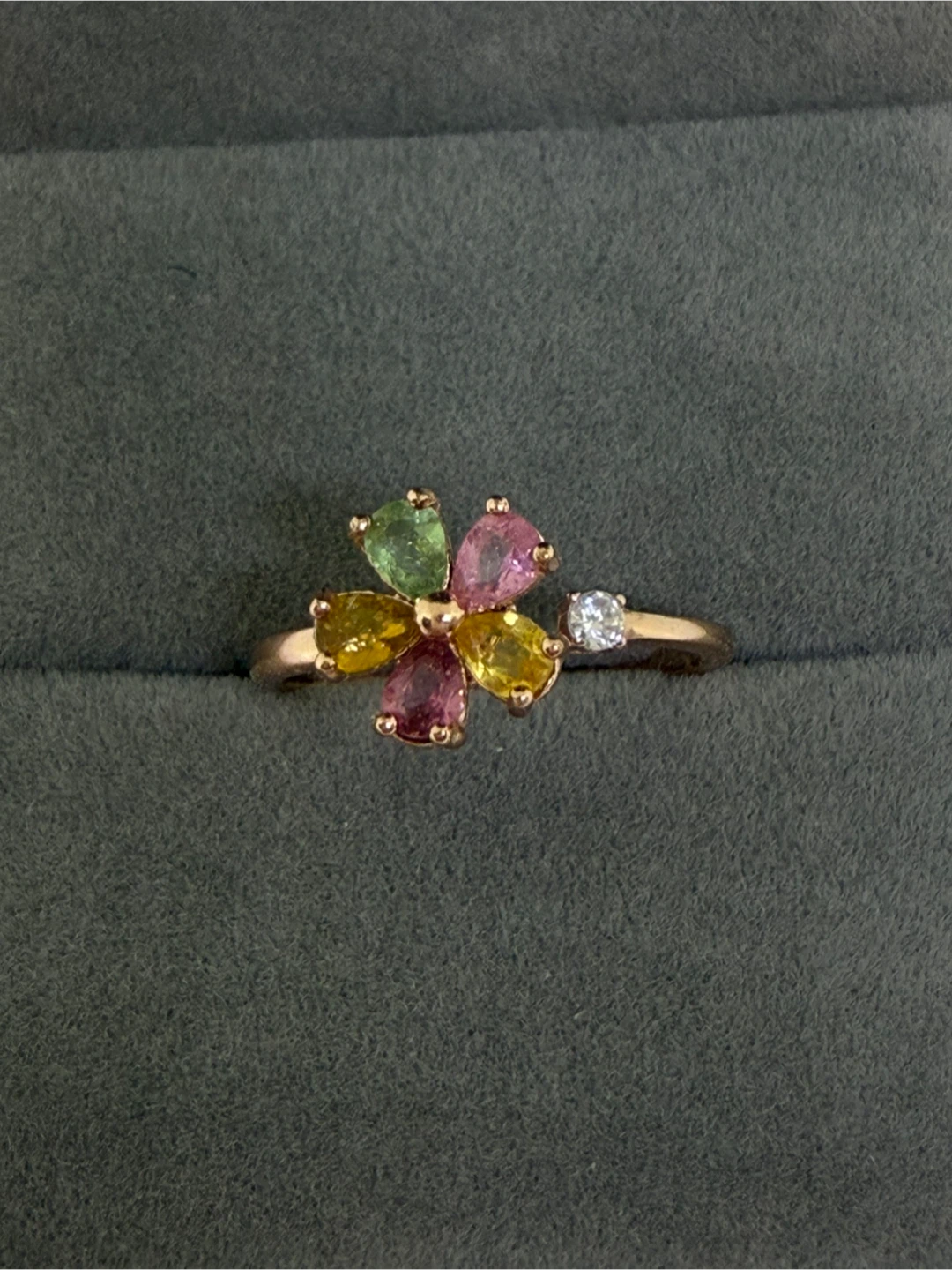 Colourful Tourmaline S925 Spinning Ring