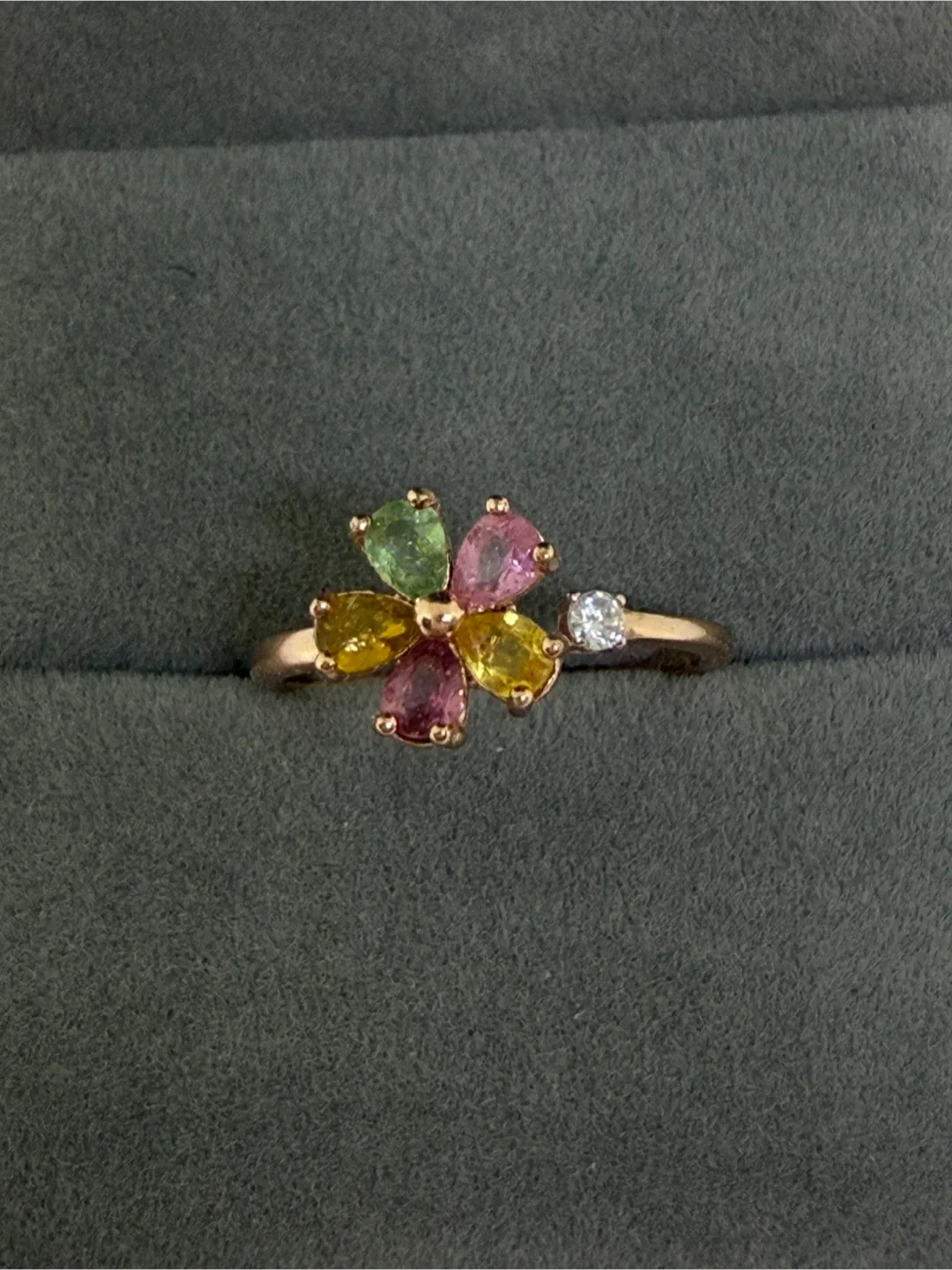 Colourful Tourmaline S925 Spinning Ring thumbnail