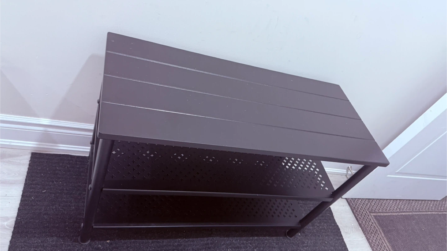 IKEA Black Metal 3-Tier Shoe Rack - photo 2