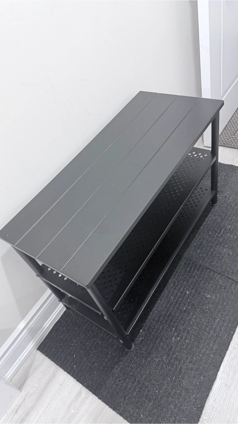 IKEA Black Metal 3-Tier Shoe Rack