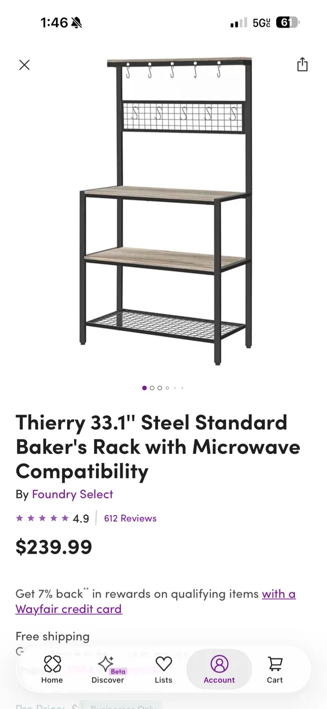Kitchen - Thierry 33.1" Steel Standard Baker's Rack image indicator(6)