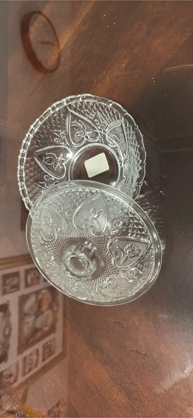 Vintage Glass Candy Dish with Lid image indicator(2)