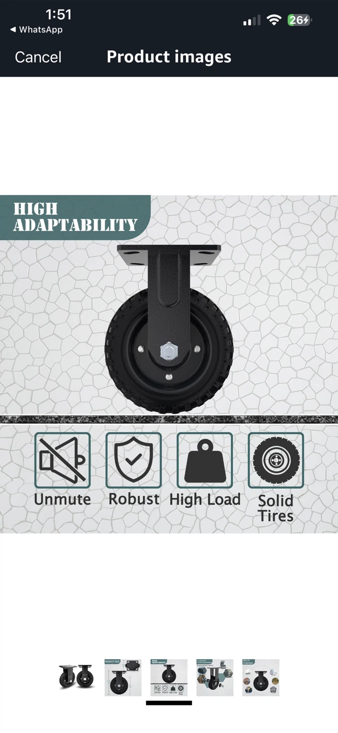 Lygeege Heavy Duty Swivel Caster Wheel - New - photo 3