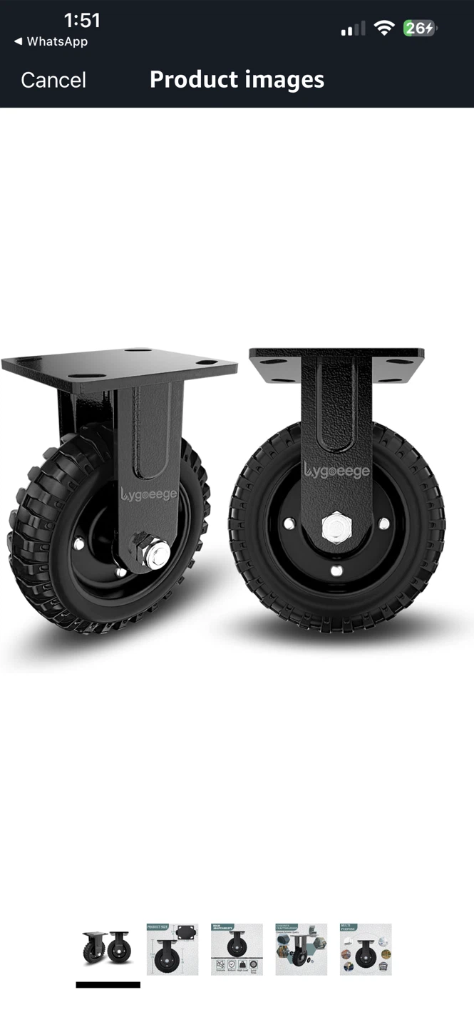 Lygeege Heavy Duty Swivel Caster Wheel - New