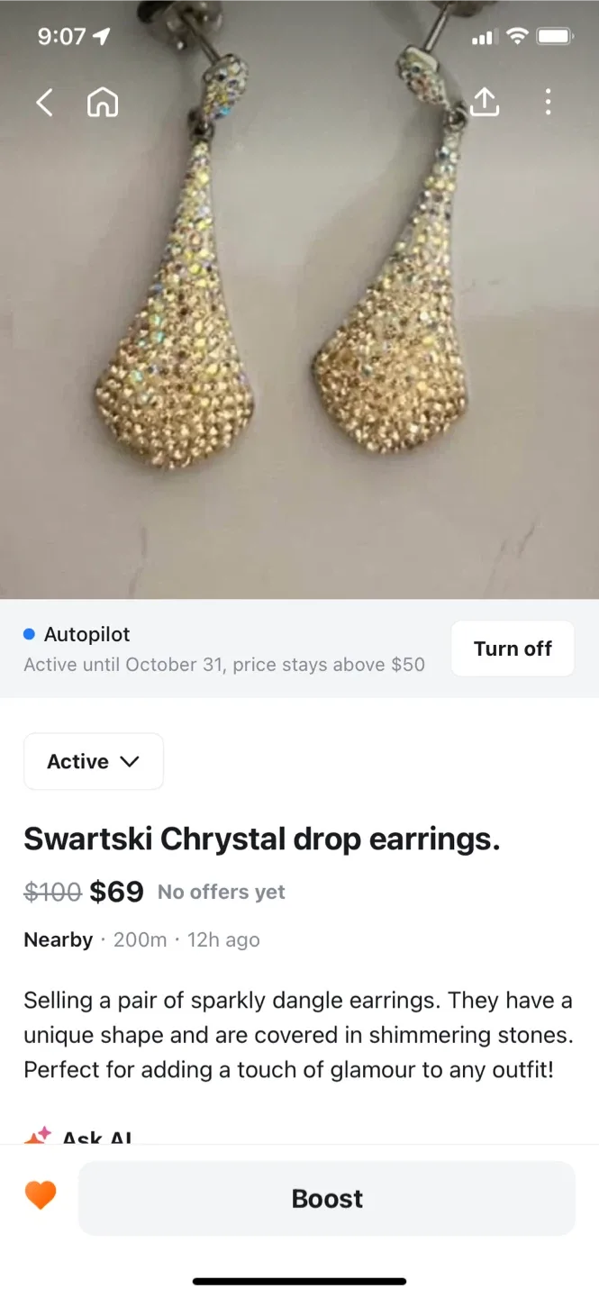 Swarovski Crystal Drop Earrings thumbnail