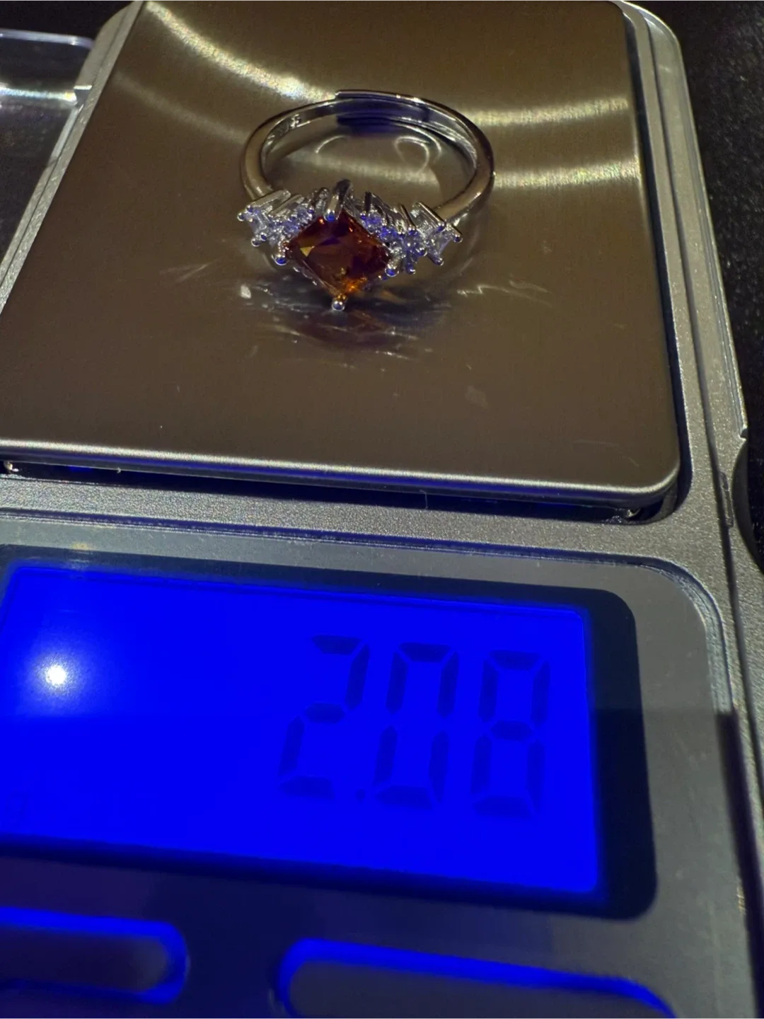 Orange Citrine S925 Silver Ring image indicator(2)