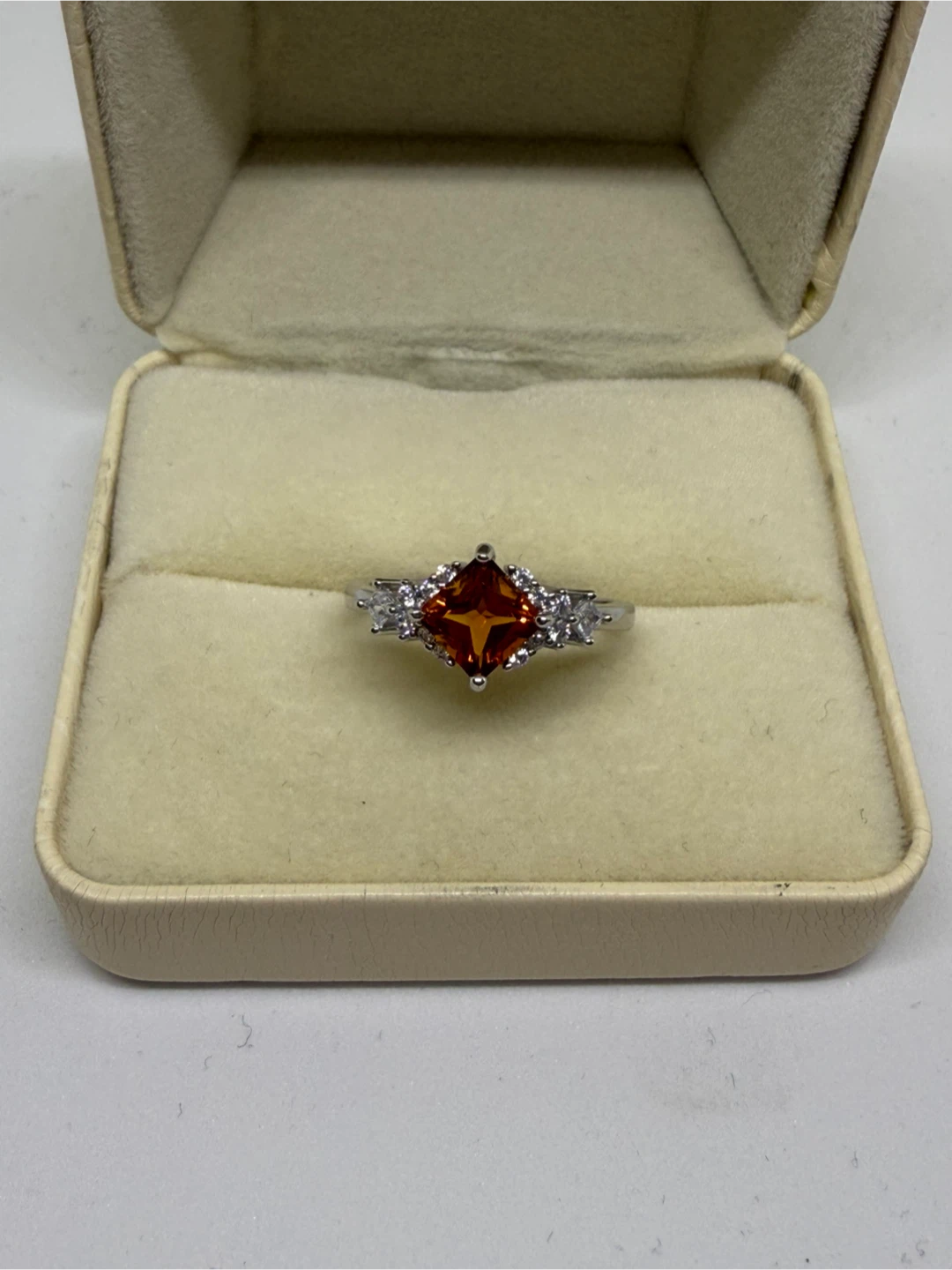 Orange Citrine S925 Silver Ring