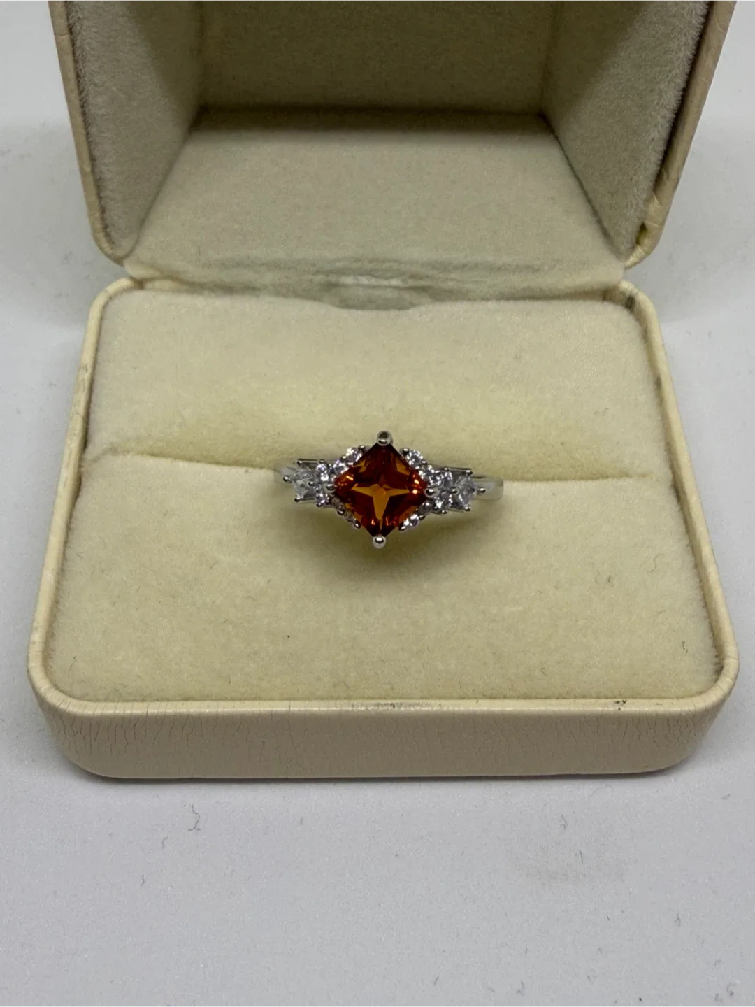 Orange Citrine S925 Silver Ring thumbnail