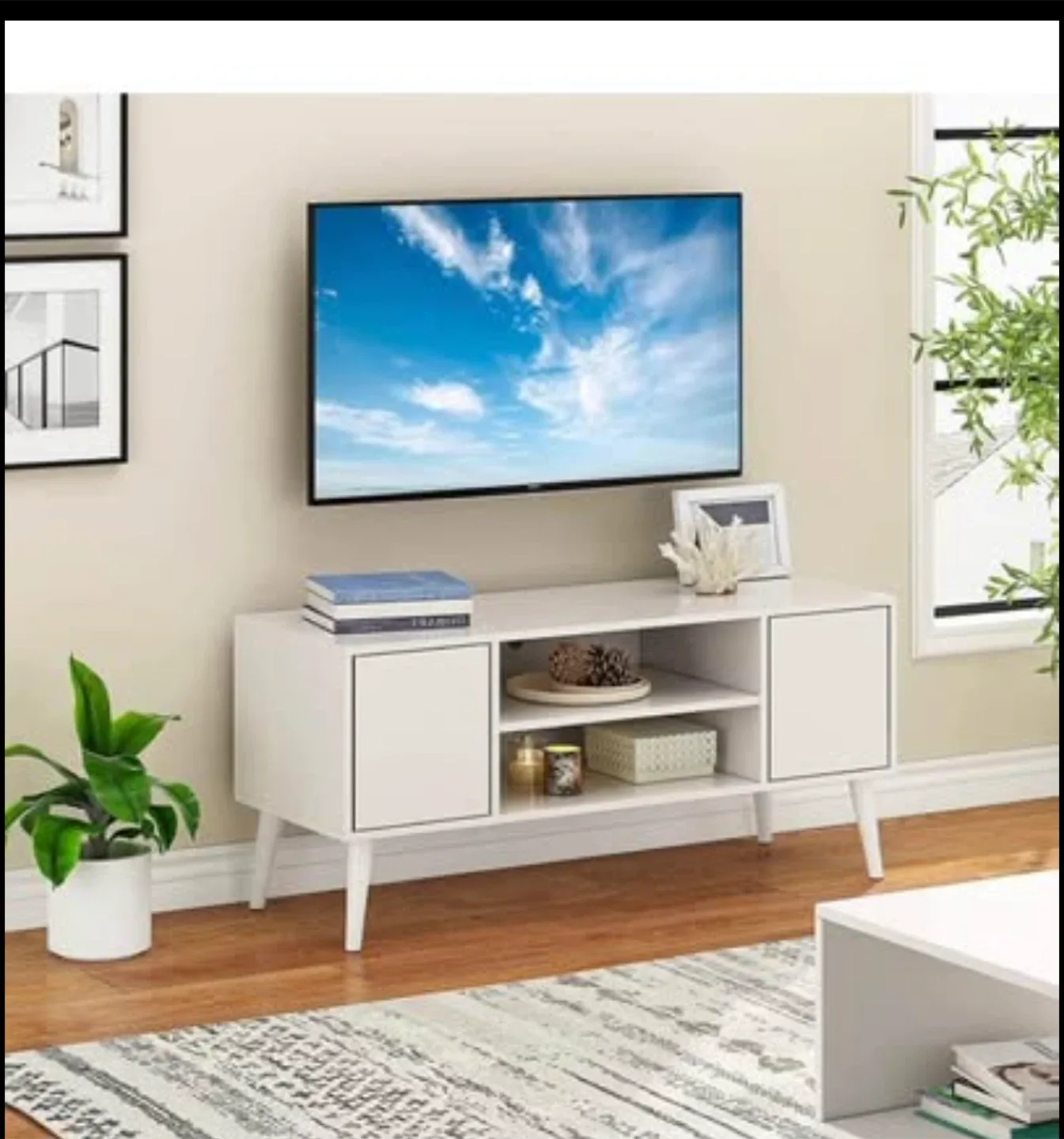 White TV Stand - 43.3" Wide