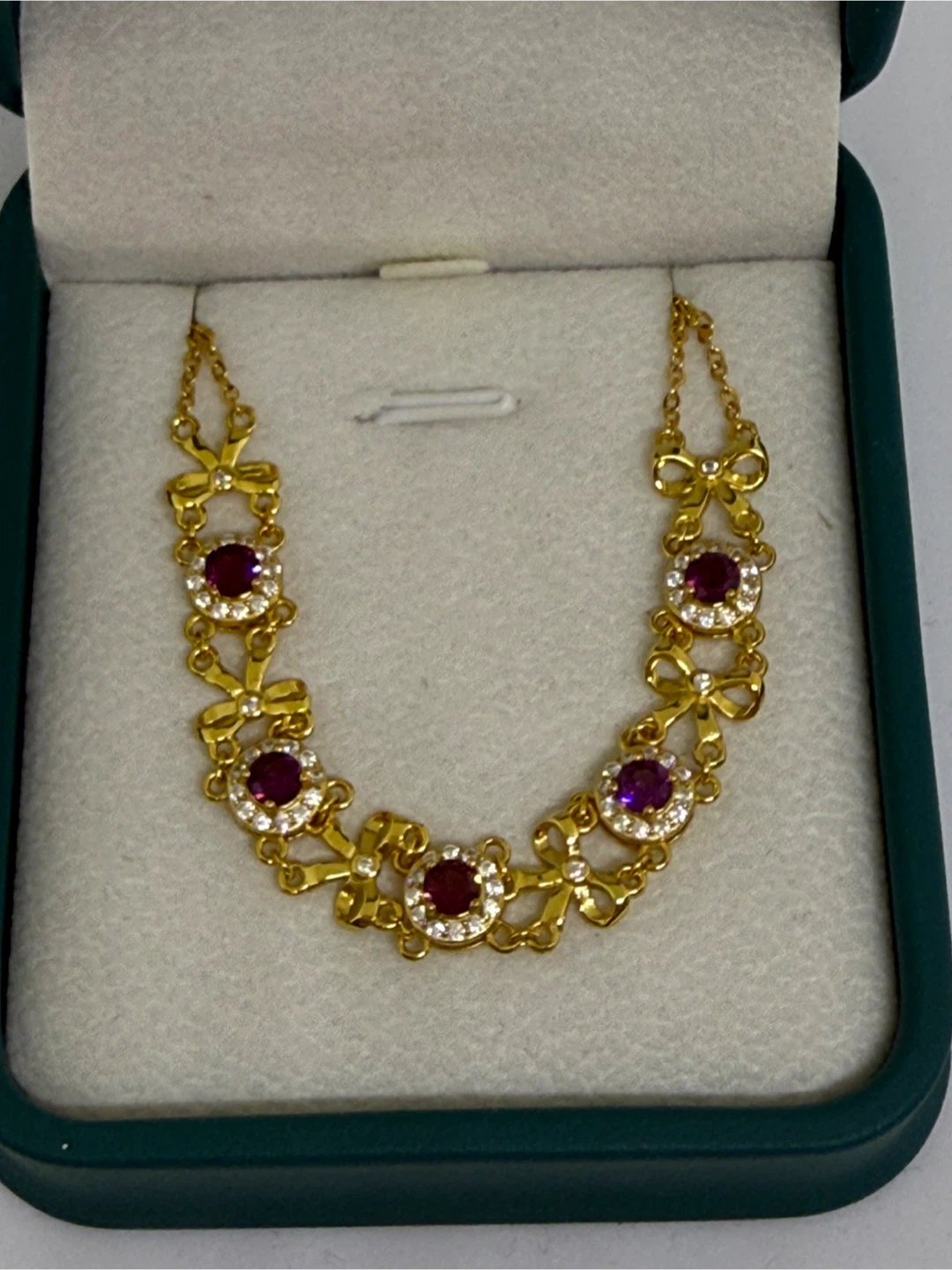 Rhodolite Garnet S925 Yellow Gold Bracelet