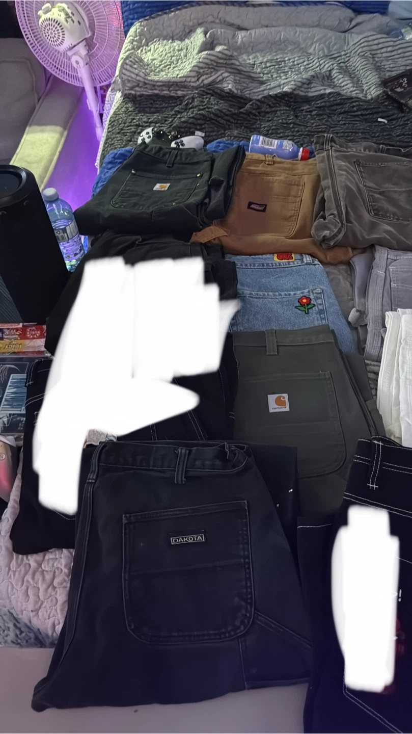 Assorted Work Pants: Carhartt, Dickies, Dakota