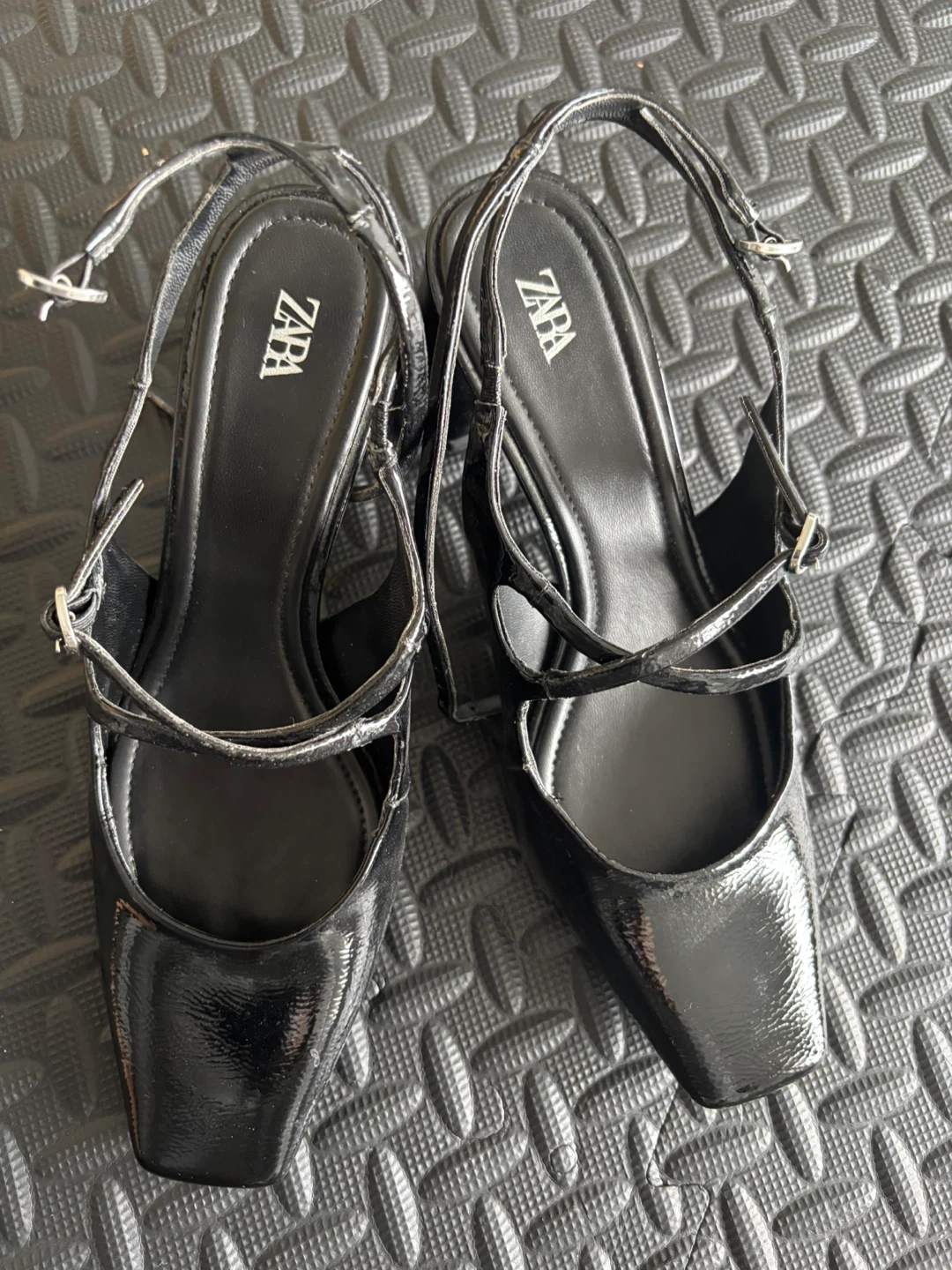 Zara Black Patent Heels. Euro size 37